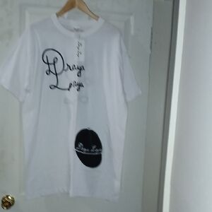 White Graphic Men’s T-Shirt with Black Print
